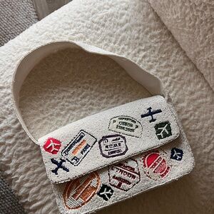 Handcrafted Embroidered White Shoulder Bag